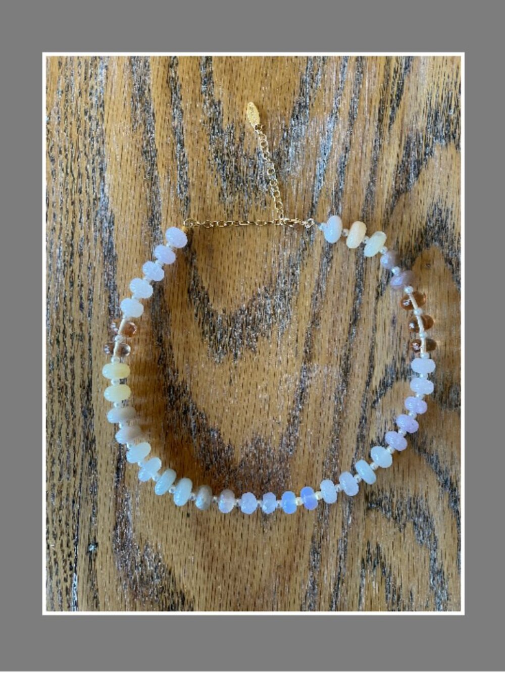SEREFINA 15" long beaded choker/adjustable gold tone/exc condition